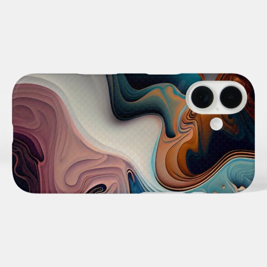 Coque iPhone 16 Design Abstrait Marbré (Verso (horizontal))