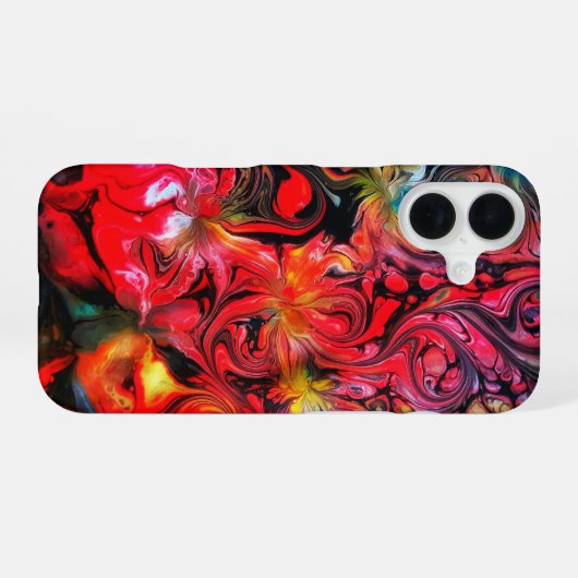 Coque iPhone 16 Design d'art fluide Abstrait (Verso Horizontal)