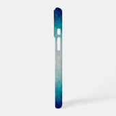 Coque iPhone 16 Design dégradé de marbre bleu reflété (Côté gauche)