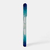Coque iPhone 16 Design dégradé de marbre bleu reflété (Côté droit)