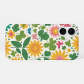Coque iPhone 16 Design des fleurs (Verso Horizontal)