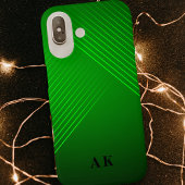 Coque iPhone 16 Design et tendance moderne Monogramme vert initial