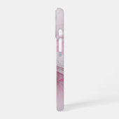 Coque iPhone 16 Design fractal abstrait moderne rose gris (Côté gauche)