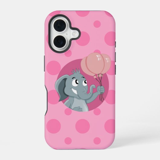 Coque iPhone 16 Dessin animé d'éléphant (Verso)