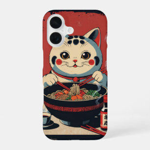 Coque iPhone 16 dessin animé maneki-neko cat