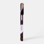 Coque iPhone 16 dessin d'agate marron violet blanc (Côté droit)