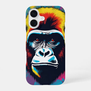 Coque iPhone 16 Dessin de bande dessinée Pop Art de gorille