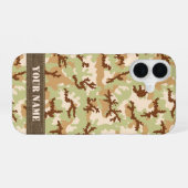 Coque iPhone 16 Dessin de camouflage du désert (Verso Horizontal)