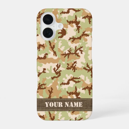 Coque iPhone 16 Dessin de camouflage du désert (Verso)