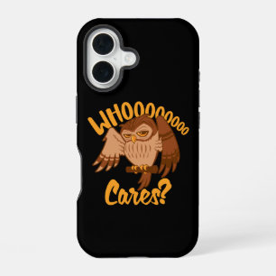 Coque iPhone 16 Dessin de chouette de bande dessinée insouciant et