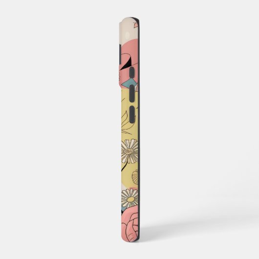 Coque iPhone 16 Dessiner Motif Avec Coeurs Et Fleurs (Côté gauche)