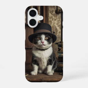 Coque iPhone 16 Détective Chat