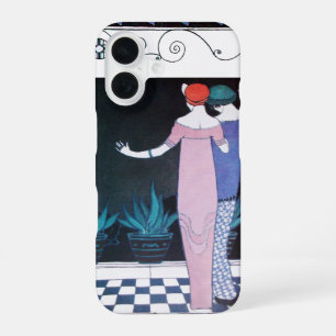 Coque iPhone 16 DEUX FEMMES DANS LA NUIT Art Déco Beauté Mode