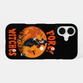Coque iPhone 16 Devant ! Bâton de golf de sorcière à cheval Hallow (Verso Horizontal)