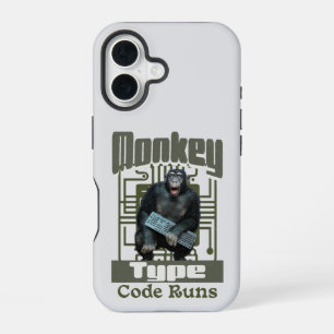 Coque iPhone 16 Développeur Full-Stack de type singe, code s'exécu