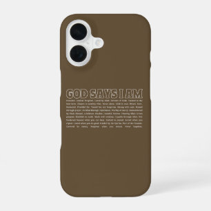 Coque iPhone 16 Dieu dit que je suis fort, foi musulmane inspirant