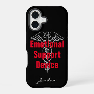 Coque iPhone 16 Dispositif de soutien émotionnel drôle avec nom No