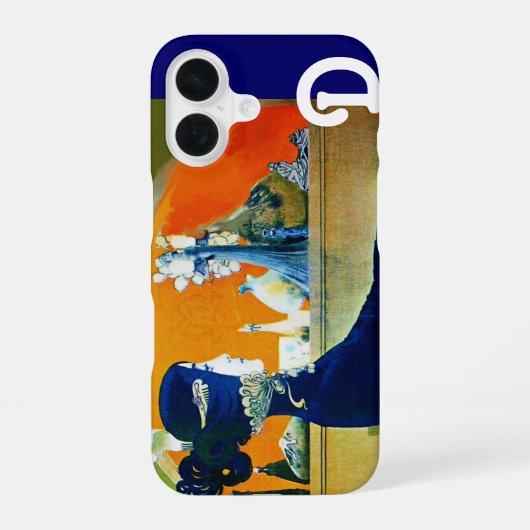 COQUE iPhone 16 DIVA EN BLEU, MODE MONOGRAMME DE BEAUTÉ (Verso)