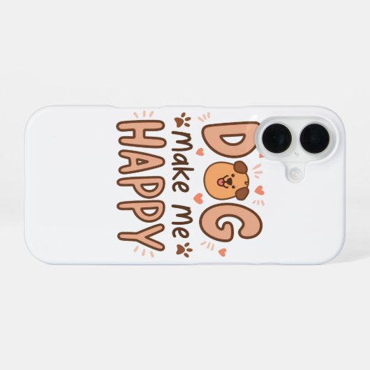 Coque iPhone 16 Dog Make Me Happy iPhone 16 case (Verso Horizontal)