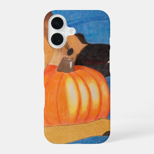Coque iPhone 16 Dog paws and pumpkin phone case (Verso)