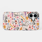 Coque iPhone 16 Doodle branché de Frenchie Lover (Verso Horizontal)