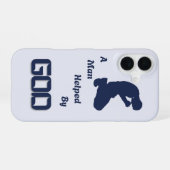 Coque iPhone 16 Dossier téléphonique "Un homme aidé par Dieu" (Verso Horizontal)