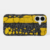 Coque iPhone 16 Double ligne jaune dégradée (Verso Horizontal)