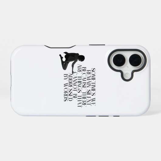 Coque iPhone 16 Douleur silencieuse - Conception de devis émotionn (Verso Horizontal)