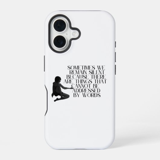 Coque iPhone 16 Douleur silencieuse - Conception de devis émotionn (Verso)
