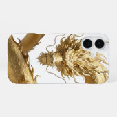 Coque iPhone 16 Dragon Chinois Doré Art | Fantastique Créature Myt (Verso Horizontal)
