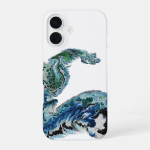 Coque iPhone 16 Dragon dans les Vagues – Énergie Océanique Abstrai