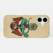 Coque iPhone 16 Dragon Médiéval Rouleau Scroll (Verso Horizontal)