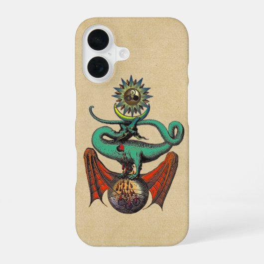 Coque iPhone 16 Dragon Médiéval Rouleau Scroll (Verso)