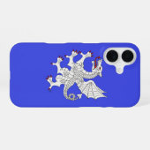 Coque iPhone 16 Dragon Rampant Argent (Verso Horizontal)