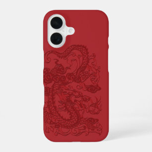 Coque iPhone 16 Dragon Rouge Asiatique Chinois Japonais Coréen