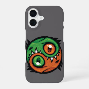Coque iPhone 16 Dragons Yin Yang Verts et Orange
