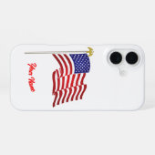 Coque iPhone 16 Drapeau américain (Verso Horizontal)