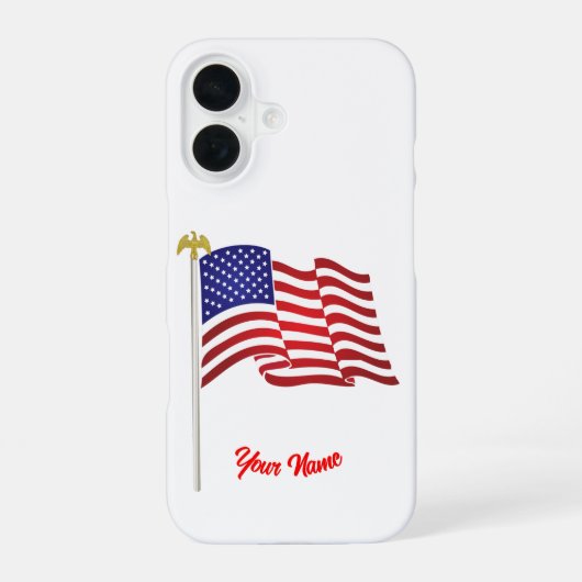 Coque iPhone 16 Drapeau américain (Verso)