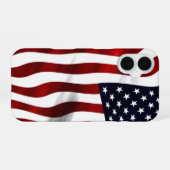 Coque iPhone 16 Drapeau américain (Verso Horizontal)