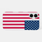 Coque iPhone 16 Drapeau américain (Verso Horizontal)