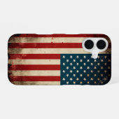 Coque iPhone 16 Drapeau américain (Verso Horizontal)