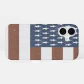Coque iPhone 16 Drapeau américain rétro (Verso Horizontal)