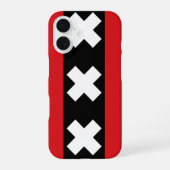 Coque iPhone 16 Drapeau Amsterdam (Verso)