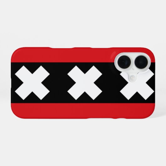 Coque iPhone 16 Drapeau d'Amsterdam (Verso Horizontal)