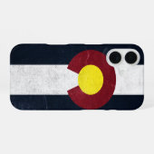 Coque iPhone 16 Drapeau Dark Grunge du Colorado (Verso Horizontal)