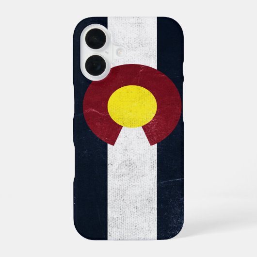 Coque iPhone 16 Drapeau Dark Grunge du Colorado (Verso)