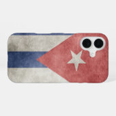 Coque iPhone 16 Drapeau de Cuba Grunge (Verso Horizontal)