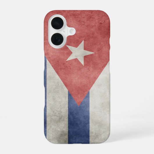 Coque iPhone 16 Drapeau de Cuba Grunge (Verso)