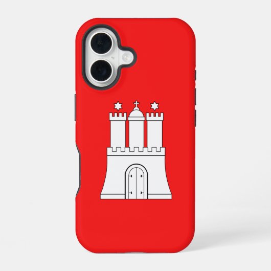 Coque iPhone 16 Drapeau de Hambourg (Verso)