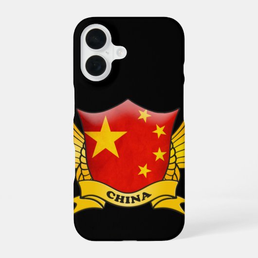 Coque iPhone 16 Drapeau de la Chine Emblème (Verso)